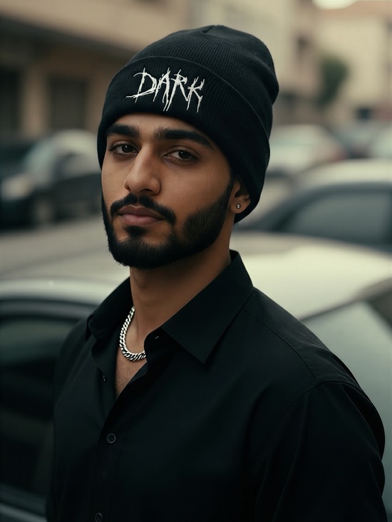 After Dark Other - New! Black Beanie with ‘DARK' Embroidery